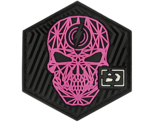 Patch Velcro PUSH SKULL - PINK